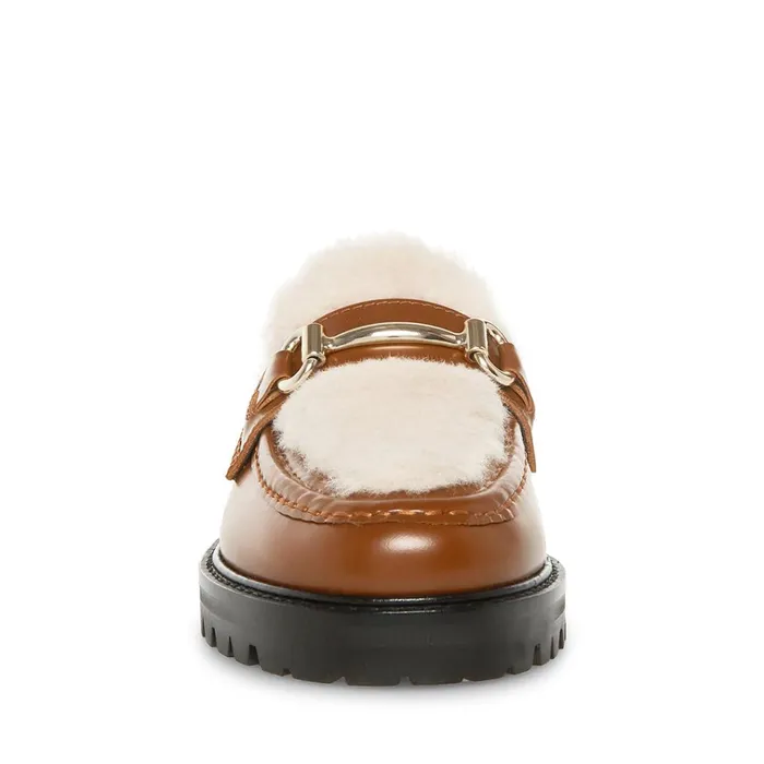 Womens Marianna Cognac Leather Steve Madden Loafers and Flats