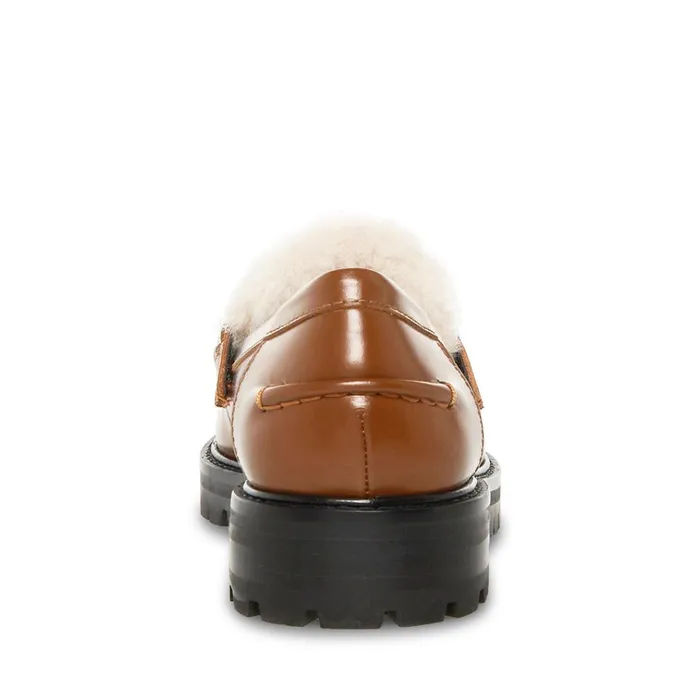 Womens Marianna Cognac Leather Steve Madden Loafers and Flats