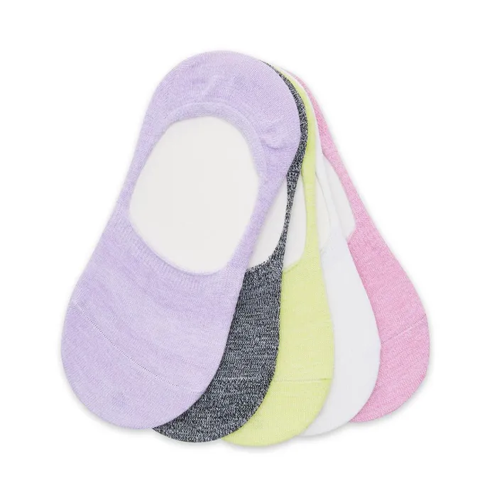 Womens Marled Footies Lavender Multi Steve Madden Socks and Tights