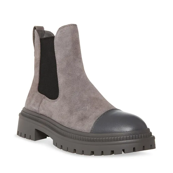 Womens Mayslie Light Grey Suede Steve Madden Boots and Booties