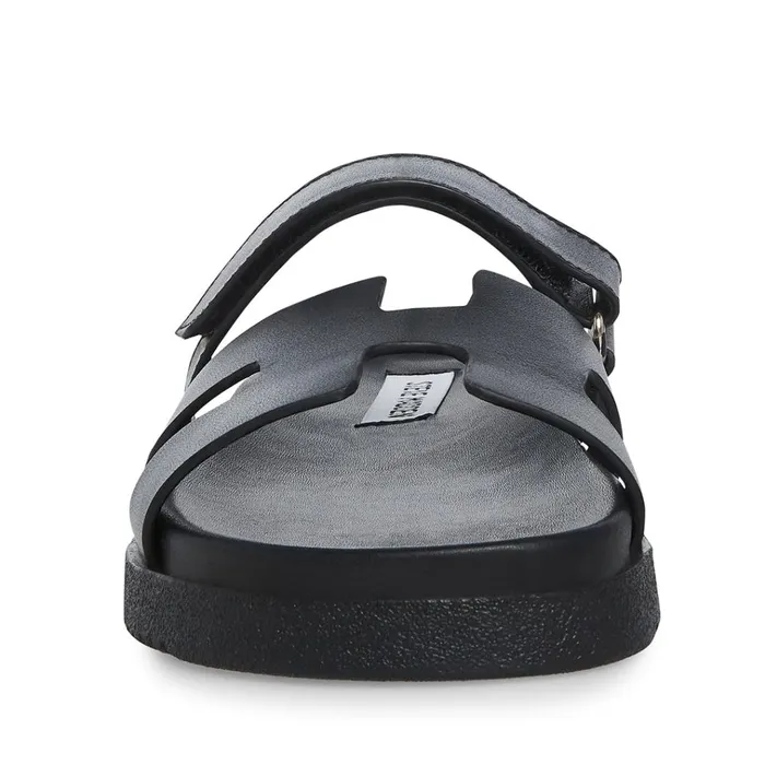 Womens Mayven Black Leather Steve Madden Sandals
