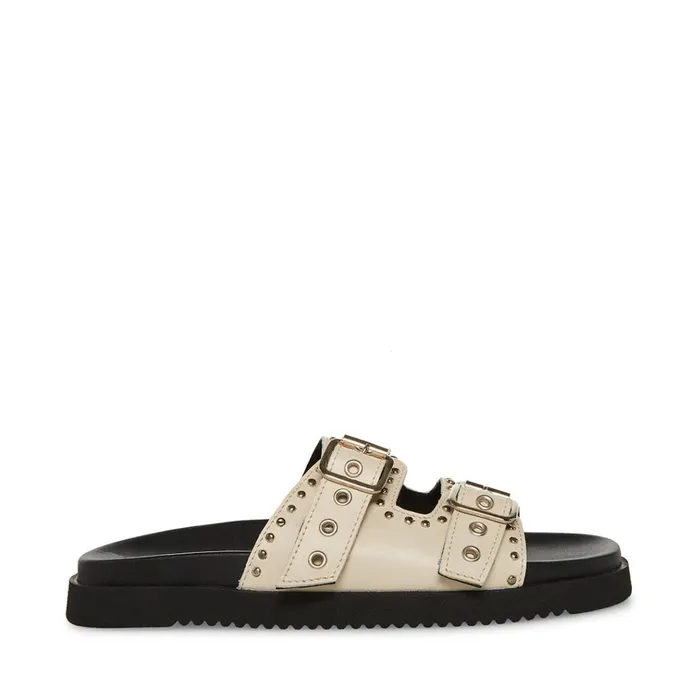 Womens Melanie Bone Leather Steve Madden Sandals