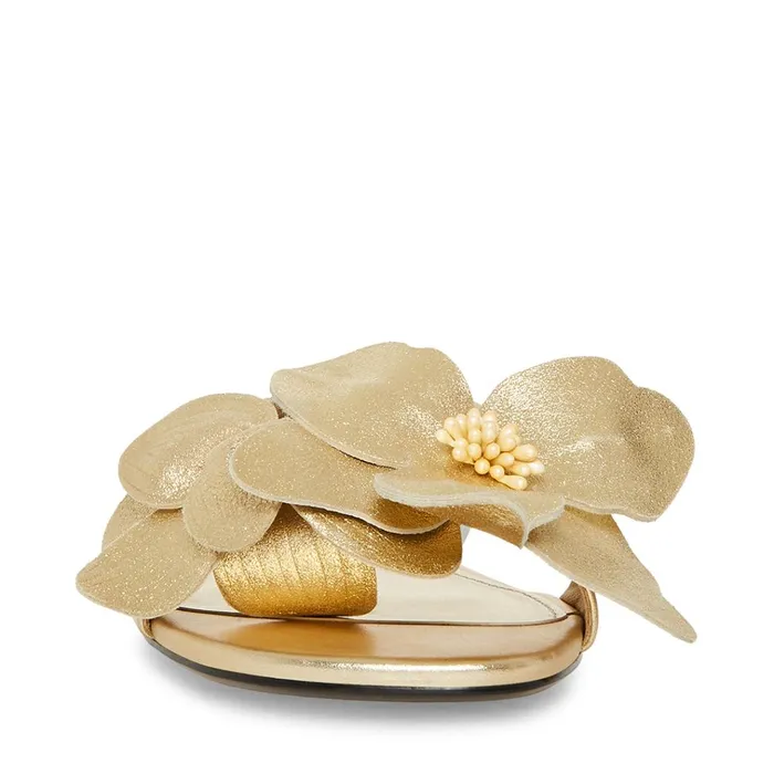 Womens Melena Gold Leather Steve Madden Sandals