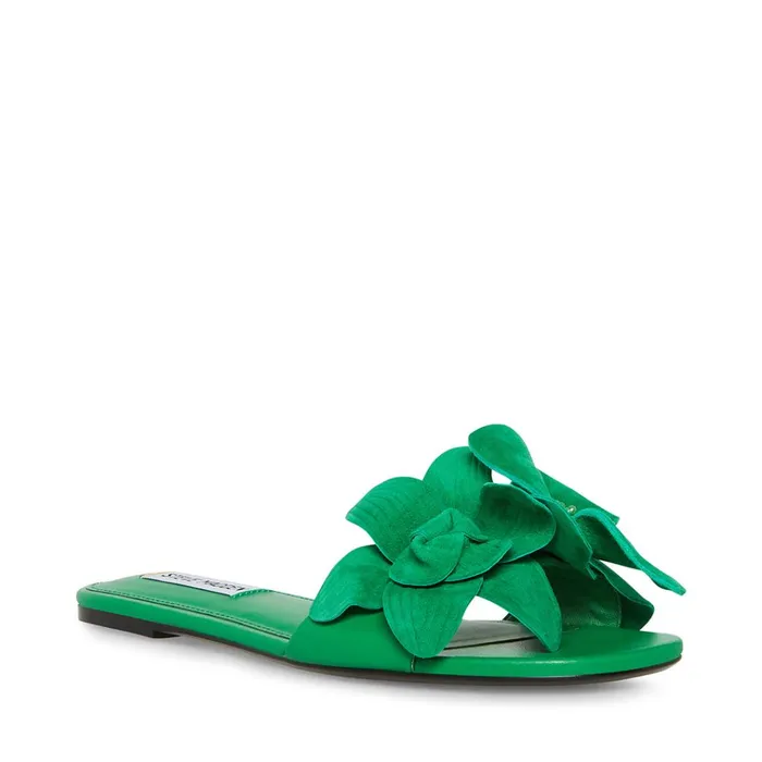Womens Melena Green Suede Steve Madden Sandals