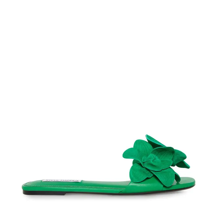 Womens Melena Green Suede Steve Madden Sandals