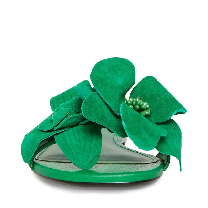 Womens Melena Green Suede Steve Madden Sandals
