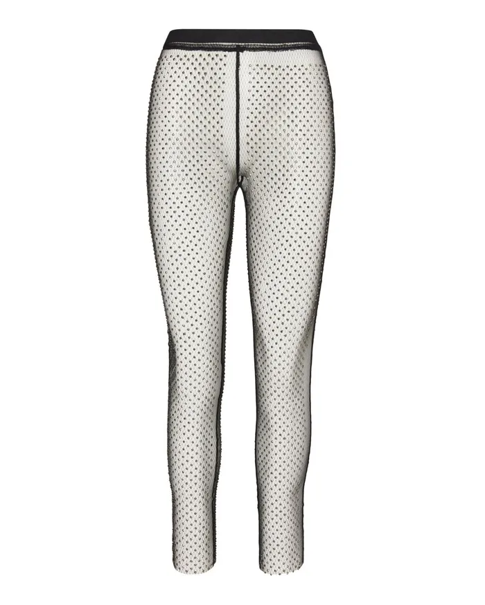 Womens Mesh Rhinestone Pants Black Steve Madden Bottoms