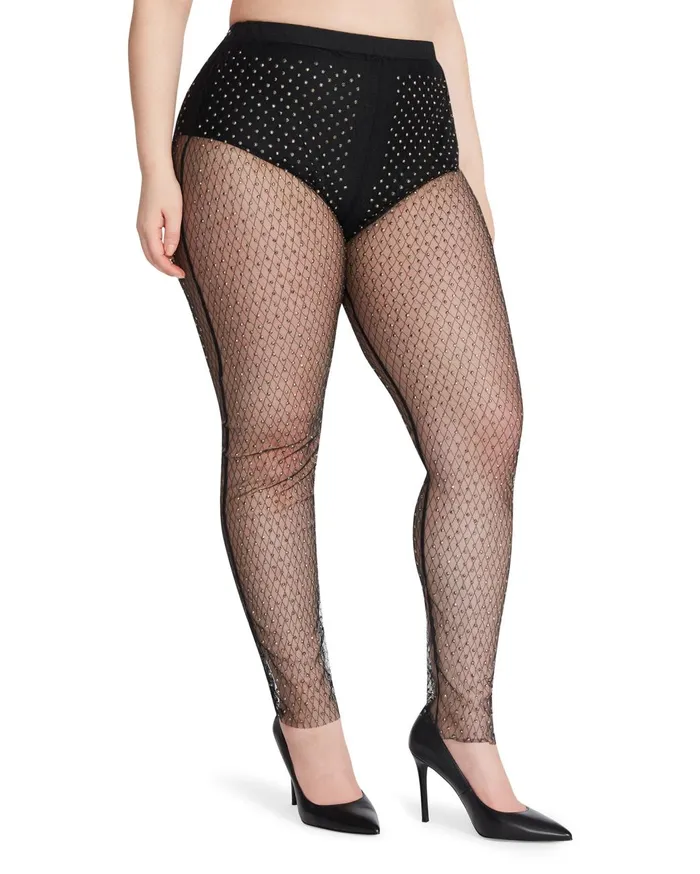 Womens Mesh Rhinestone Pants Black Steve Madden Bottoms