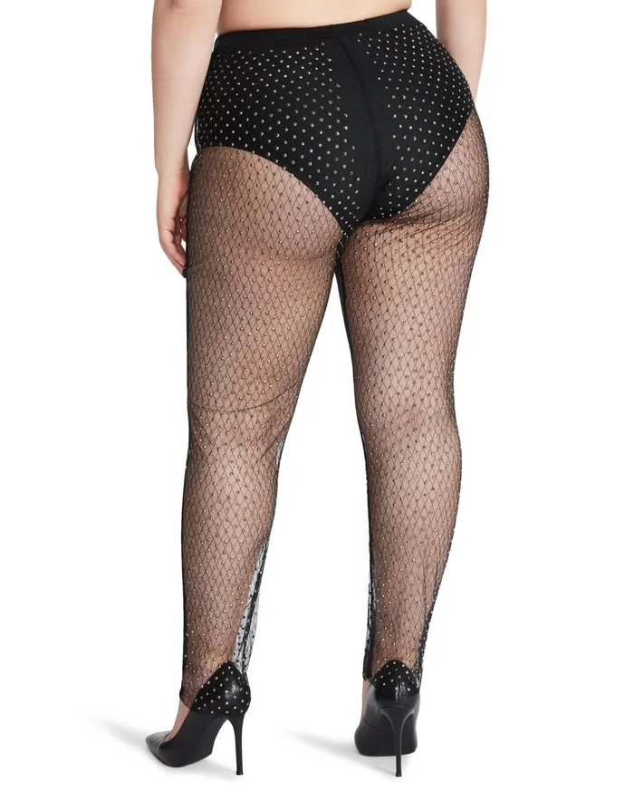 Womens Mesh Rhinestone Pants Black Steve Madden Bottoms