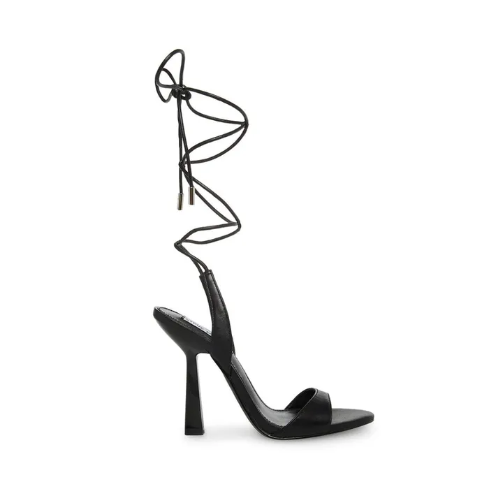 Womens Michelle Black Leather Steve Madden Heels