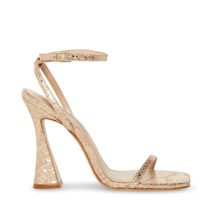 Womens Midnight Gold Snake Steve Madden Heels