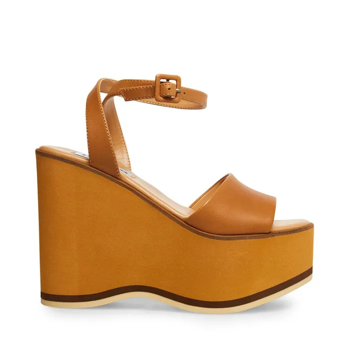Womens Milan Tan Leather Steve Madden Sandals