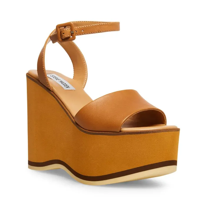 Womens Milan Tan Leather Steve Madden Sandals