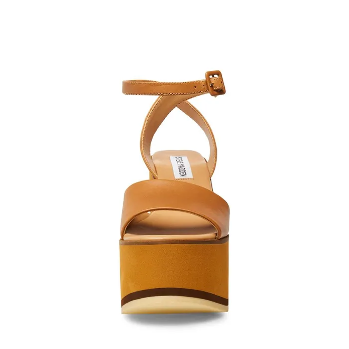 Womens Milan Tan Leather Steve Madden Sandals