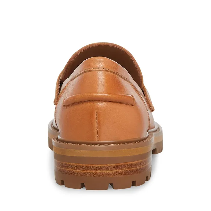 Womens Minka Tan Leather Steve Madden Loafers and Flats