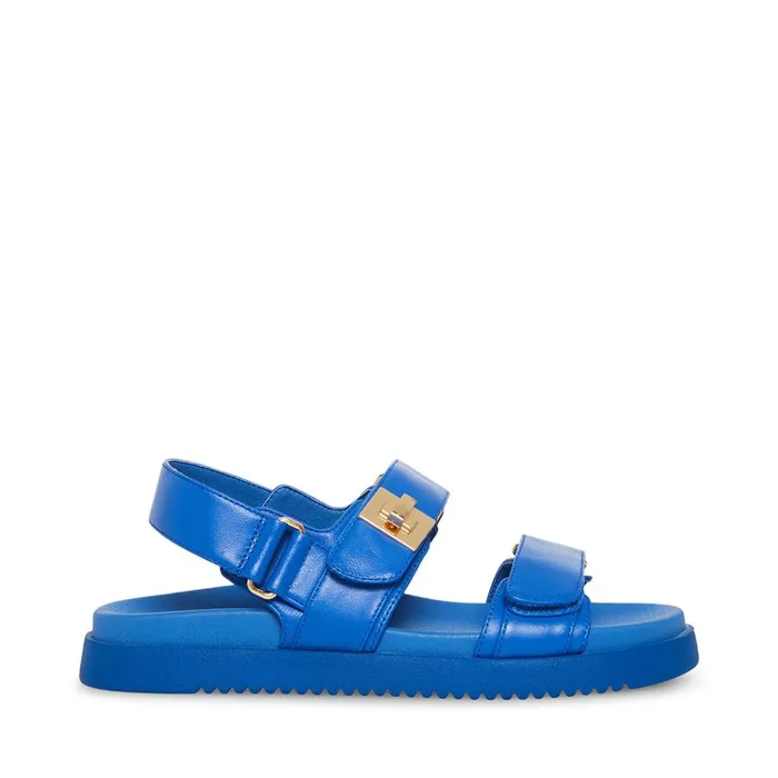 Womens Mona Blue Leather Steve Madden Sandals