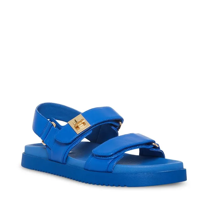 Womens Mona Blue Leather Steve Madden Sandals