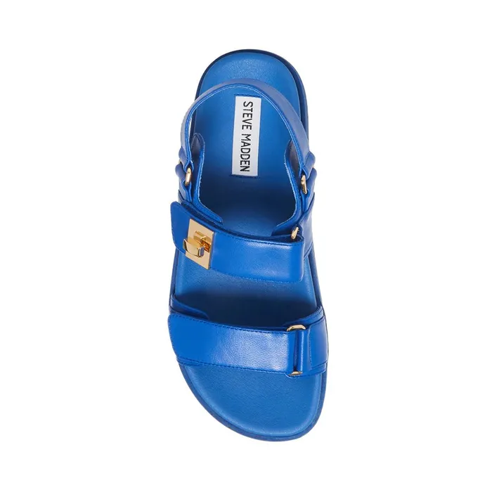 Womens Mona Blue Leather Steve Madden Sandals