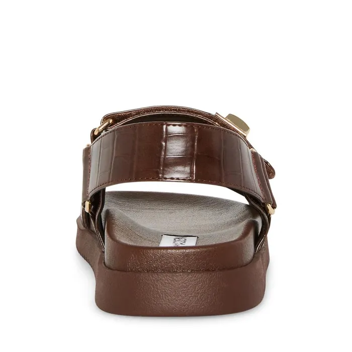 Womens Mona Brown Crocodile Steve Madden Sandals