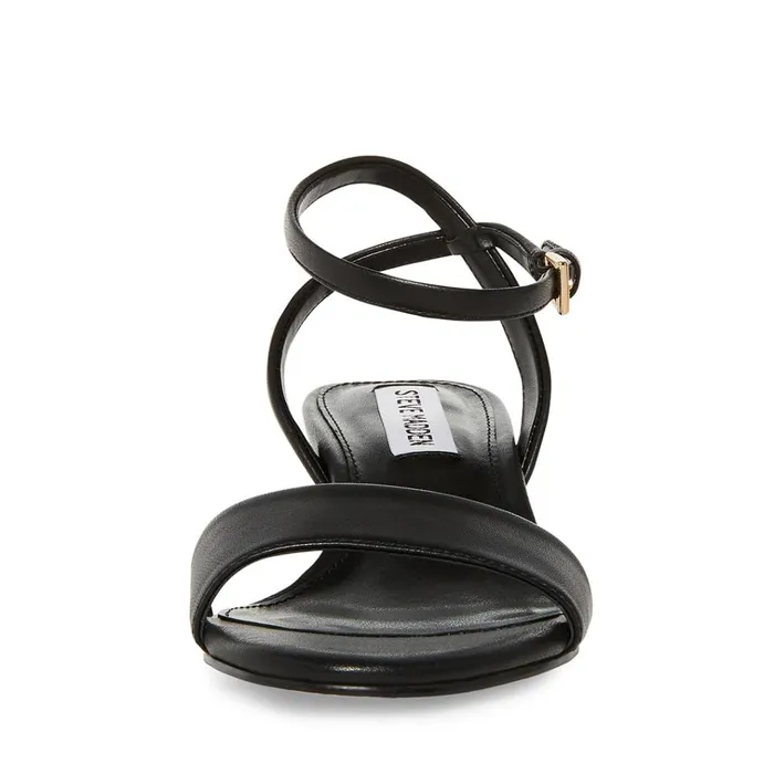 Womens Nora Black Leather Steve Madden Sandals