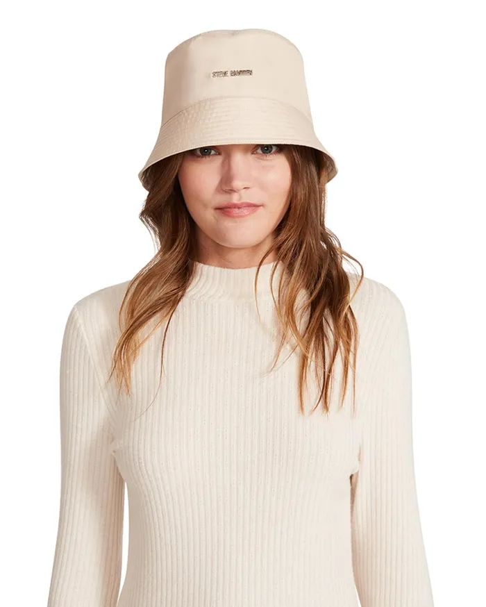 Womens Nylon Bucket Hat Khaki Fabric Steve Madden Hats Scarves and Gloves