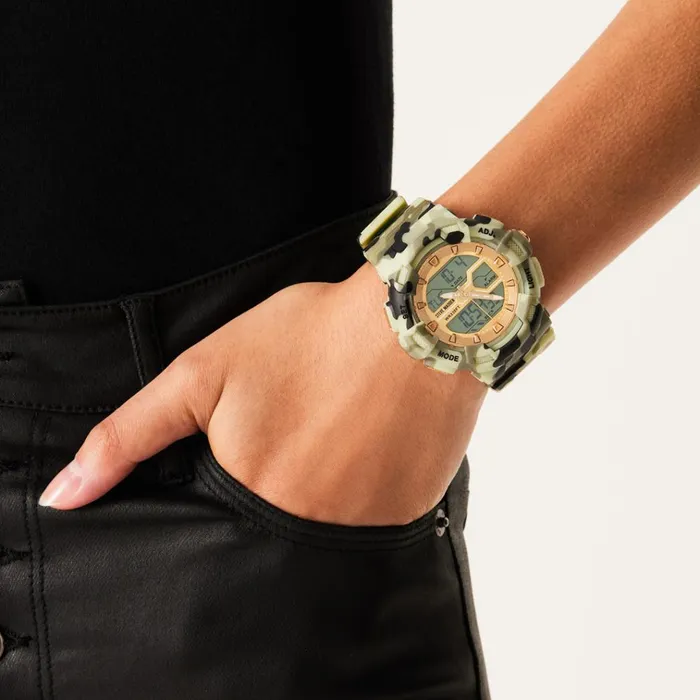 Womens Oversized Sport Watch Camouflage Steve Madden Watches