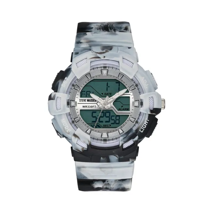 Womens Oversized Sport Watch Tie Dye Black Steve Madden Watches