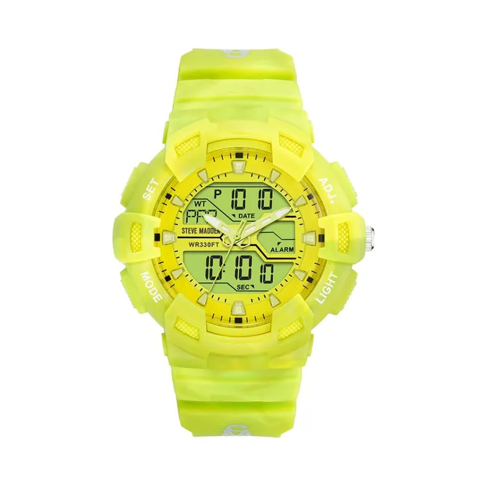 Womens Oversized Sport Watch Tie Dye Citron Steve Madden Watches