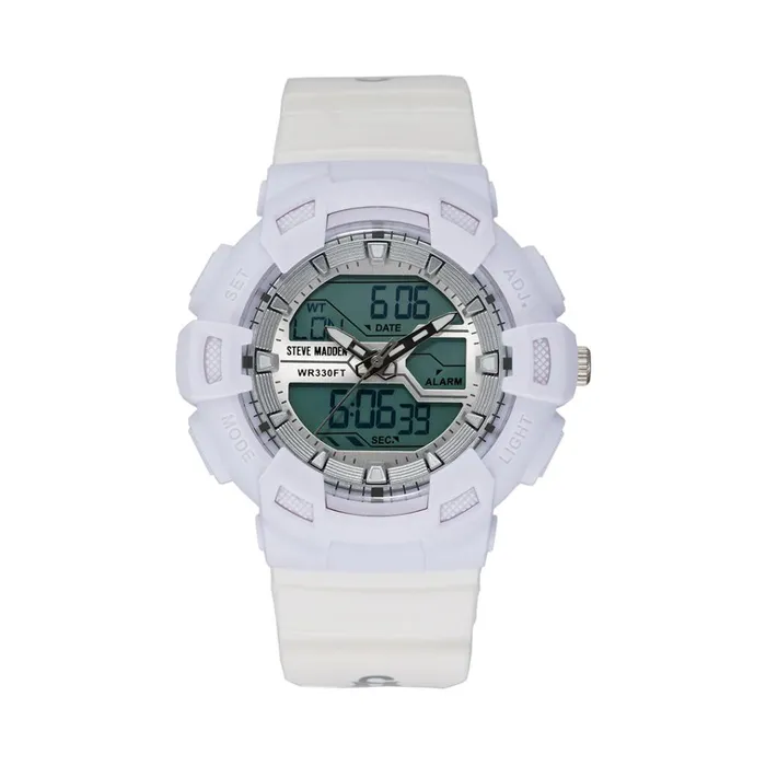Womens Oversized Sport Watch White Steve Madden Watches