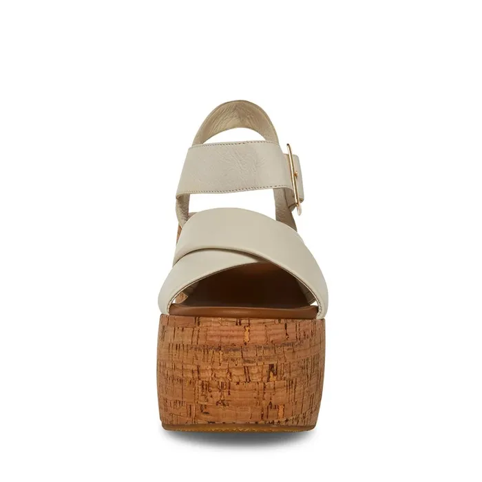 Womens Palmer White Leather Steve Madden Sandals