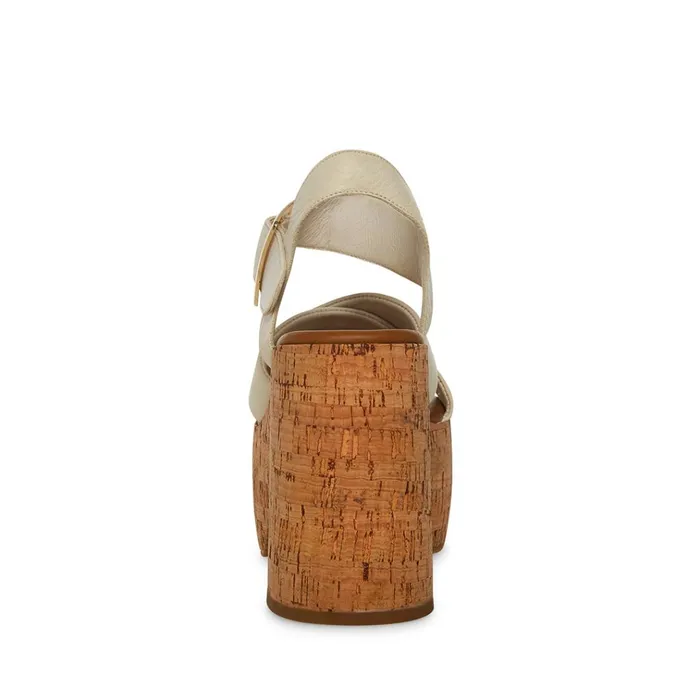 Womens Palmer White Leather Steve Madden Sandals
