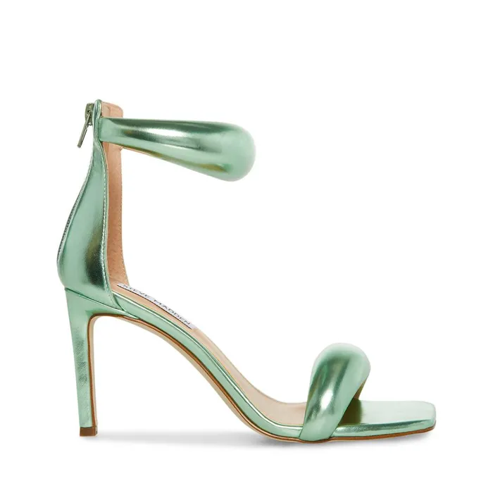 Womens Partay Green Metallic Steve Madden Heels