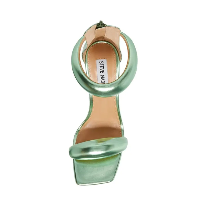 Womens Partay Green Metallic Steve Madden Heels