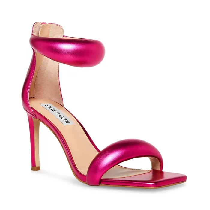 Womens Partay Pink Metallic Steve Madden Heels