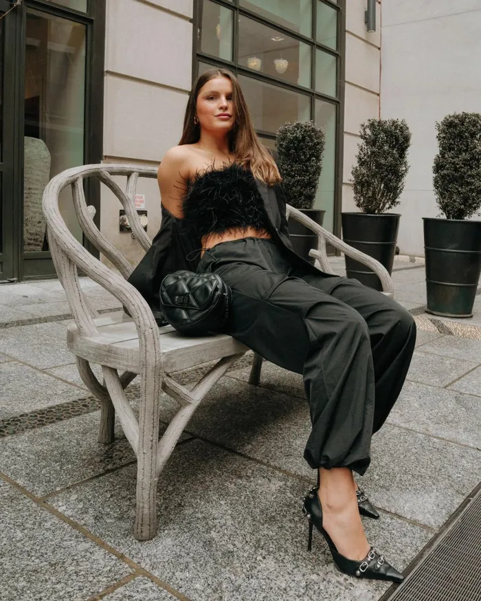 Womens Pia Parachute Pant Black Steve Madden Bottoms