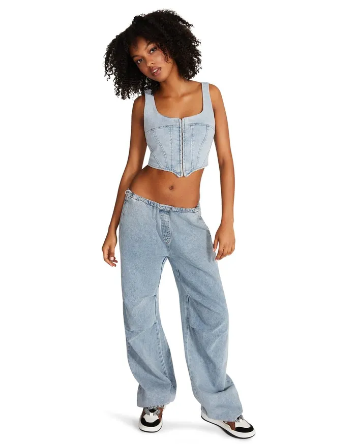 Womens Pia Parachute Pant Denim Fabric Steve Madden Bottoms