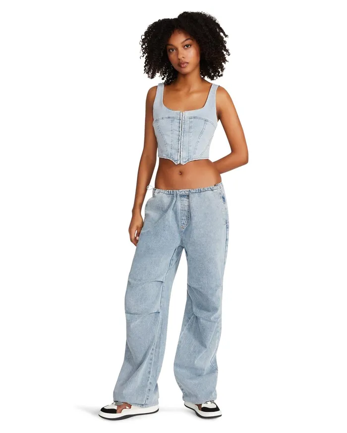Womens Pia Parachute Pant Denim Fabric Steve Madden Bottoms