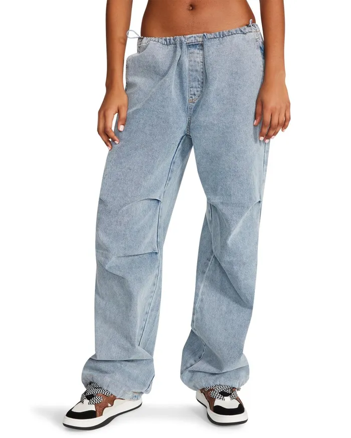 Womens Pia Parachute Pant Denim Fabric Steve Madden Bottoms