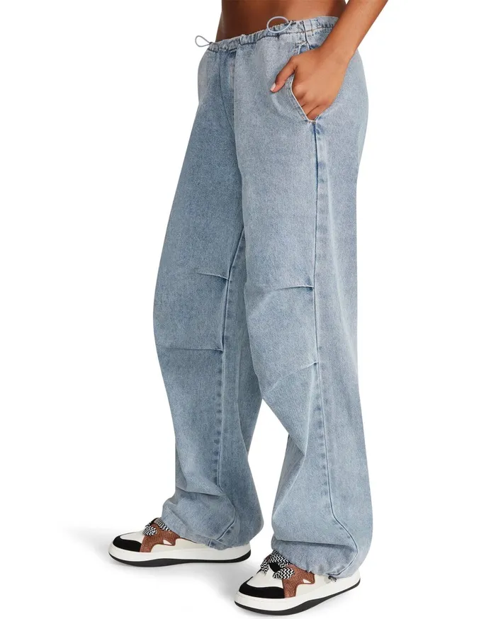 Womens Pia Parachute Pant Denim Fabric Steve Madden Bottoms