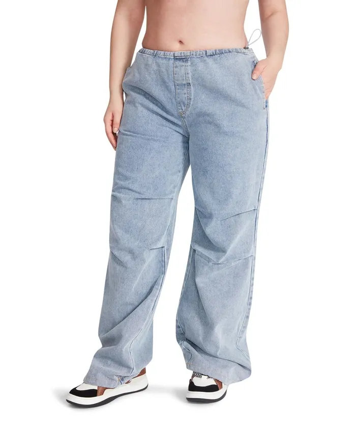 Womens Pia Parachute Pant Denim Fabric Steve Madden Bottoms