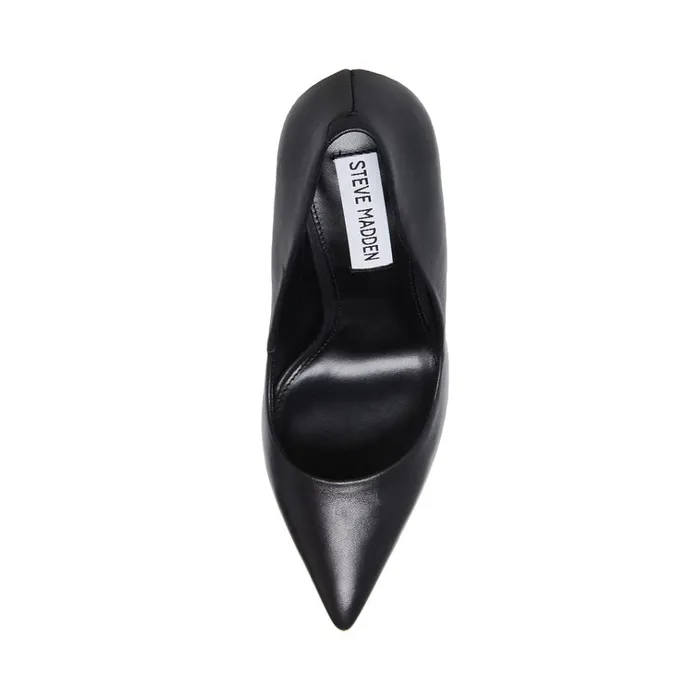 Womens Pickee Black Leather Steve Madden Heels Womens Pickee Black Leather Steve Madden Heels