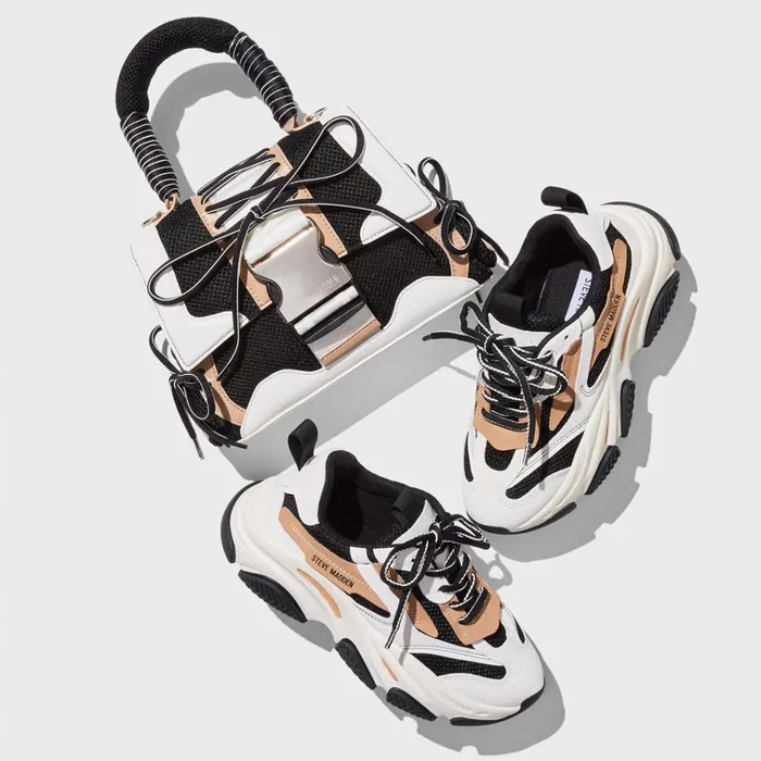 Womens Possession BlackTan Steve Madden Sneakers