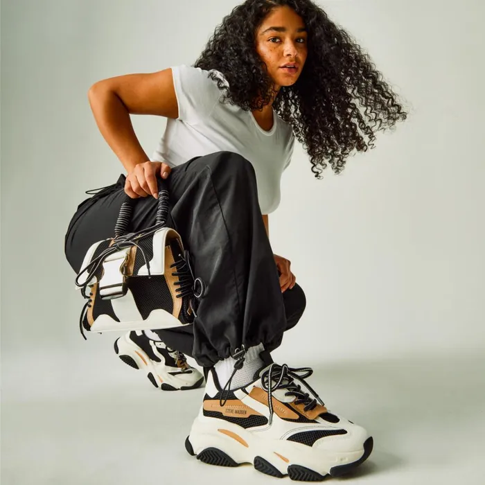 Womens Possession BlackTan Steve Madden Sneakers