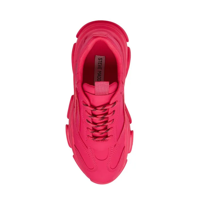 Womens Possession Pink Neon Steve Madden Sneakers