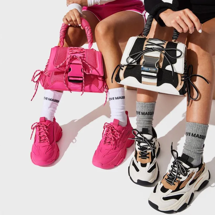 Womens Possession Pink Neon Steve Madden Sneakers