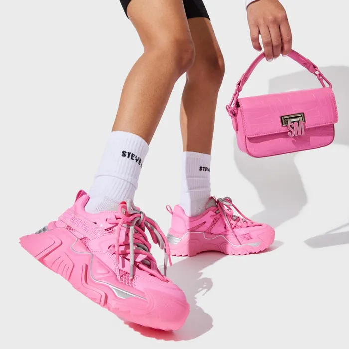 Womens Power Pink Steve Madden Sneakers