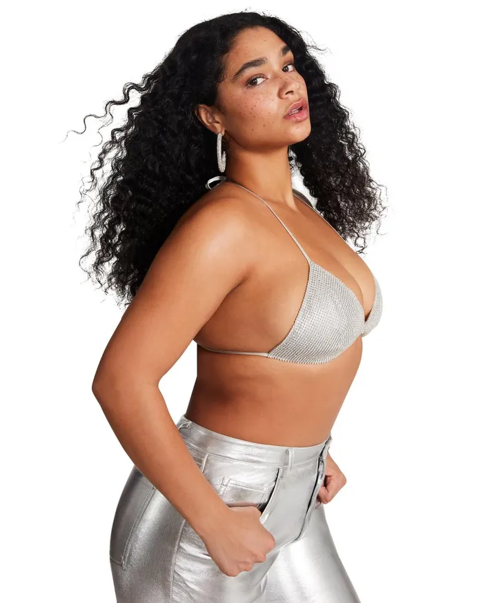 Womens Rhinestone Bikini Top Steve Madden Tops and Shirts