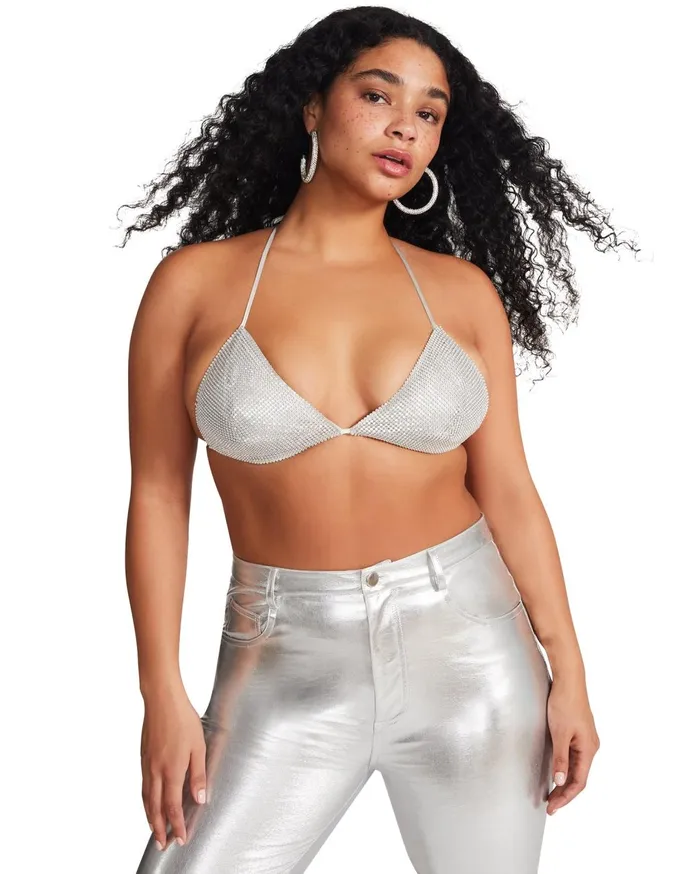 Womens Rhinestone Bikini Top Steve Madden Tops and Shirts