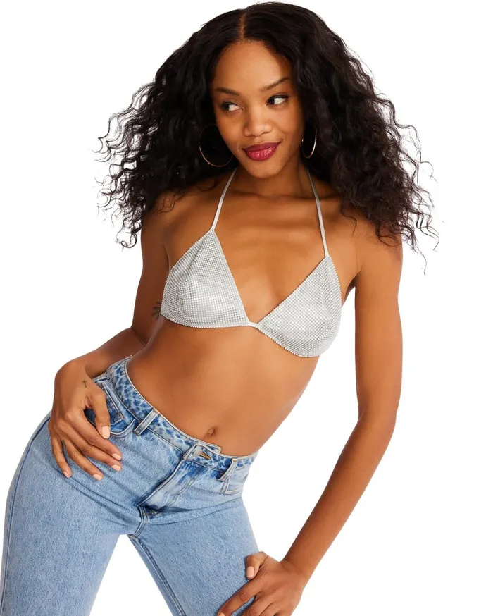 Womens Rhinestone Bikini Top Steve Madden Tops and Shirts