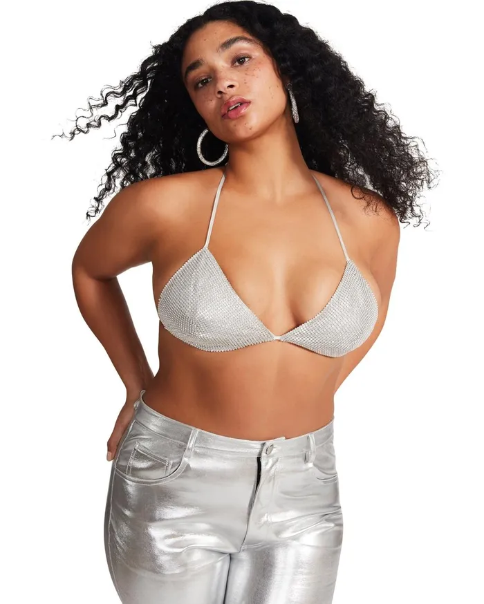 Womens Rhinestone Bikini Top Steve Madden Tops and Shirts